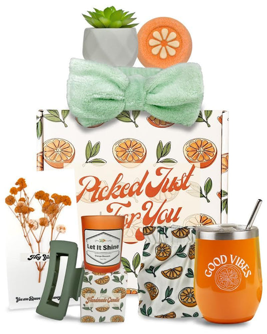 USA Designed Orange Spa Set - Self Care Get Well Gifts