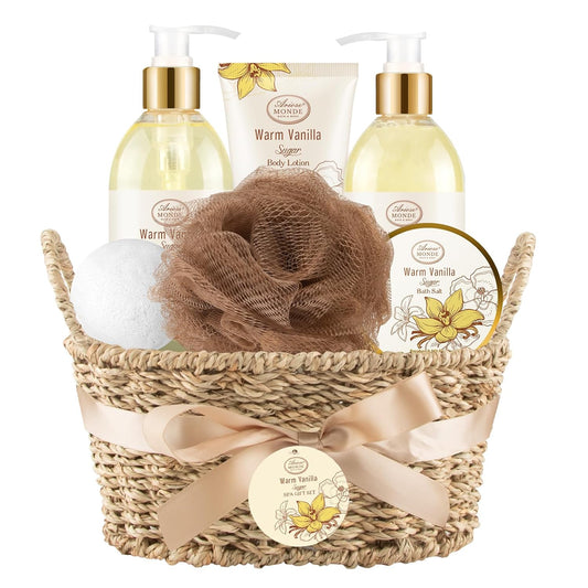 Warm Vanilla Sugar Spa Set - 7pc Shower Gel Bubble Bath - Women Christmas Gifts