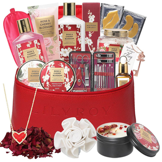 17pc Women’s Spa Bath Bag - Valentines Christmas Gifts - Mom Birthday Set