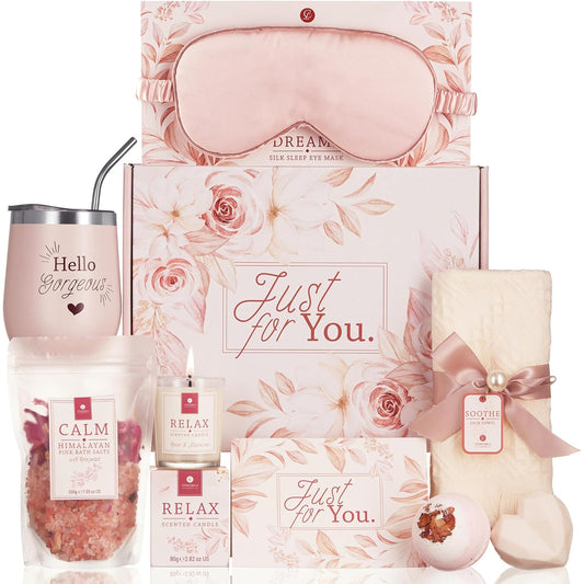 8 - Piece Spa Gift Basket – Perfect Get Well & Self Care Present for Mom, Sister & Friends