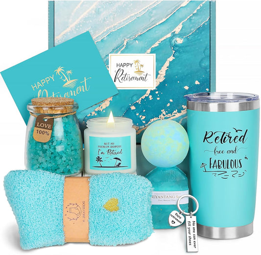 2025 Retirement Spa Basket - Cool 8pcs - Retired Free & Fabulous Gifts