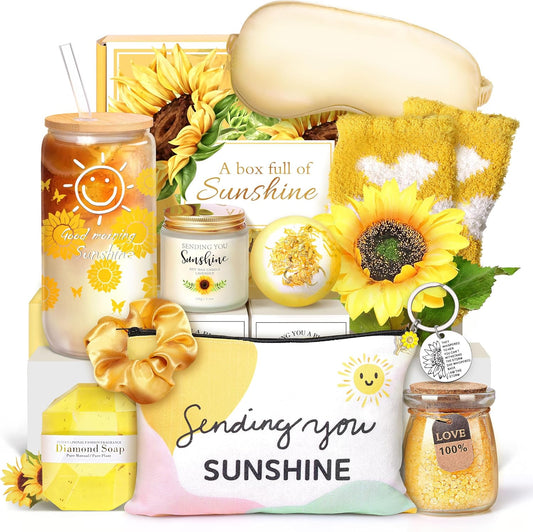 12 - Piece Sunflower Gift Set – Perfect Get Well & Birthday Present for Mom, Sister & Friends