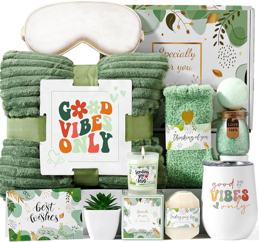 Self Care Spa Basket - Tumbler & Blanket - Get Well Gifts for Women Mom Sister