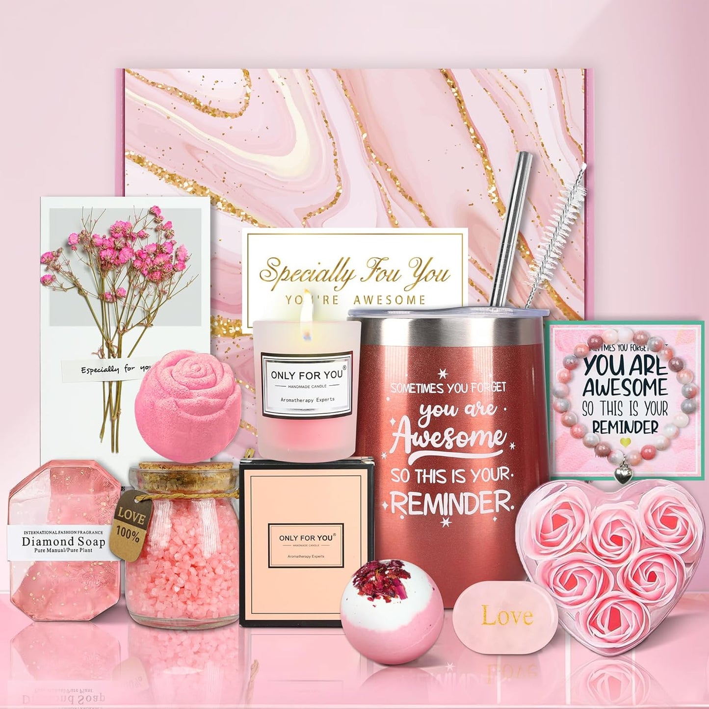 Unique Spa Gift Basket - Self Care Set - Women Mom Sister Wife Birthday Gifts