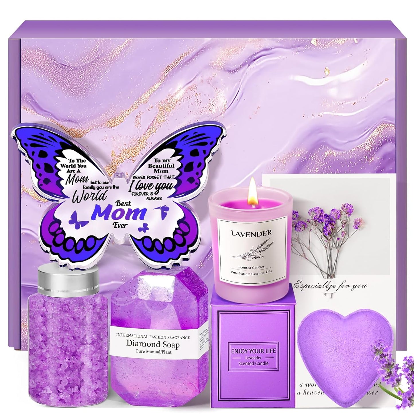 Relaxing Spa Gift Basket with Butterfly Keepsake – Perfect for Mom's Day & Birthdays