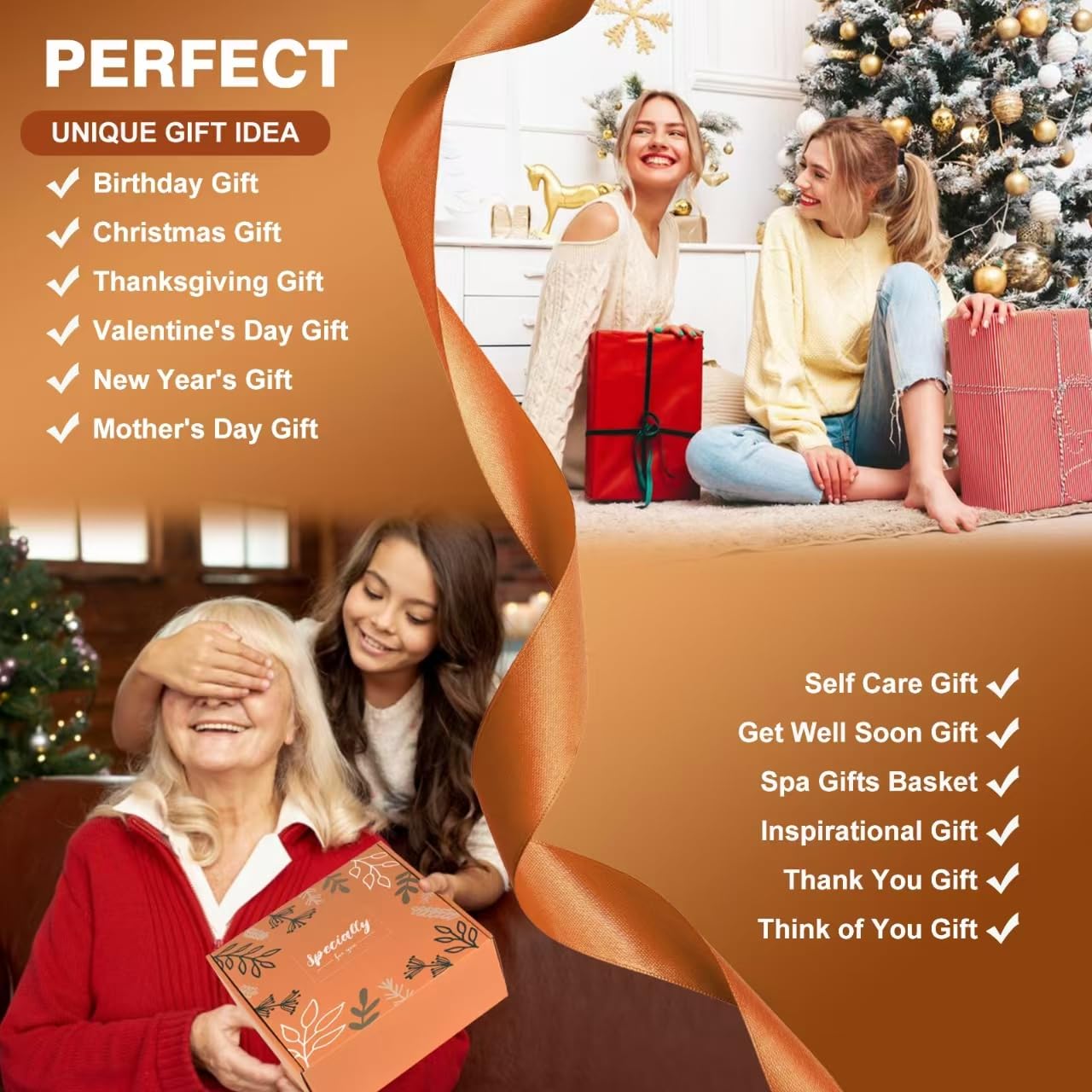 Rose Spa Gift Basket – Perfect Mother’s Day & Birthday Present for Mom, Wife & Friends