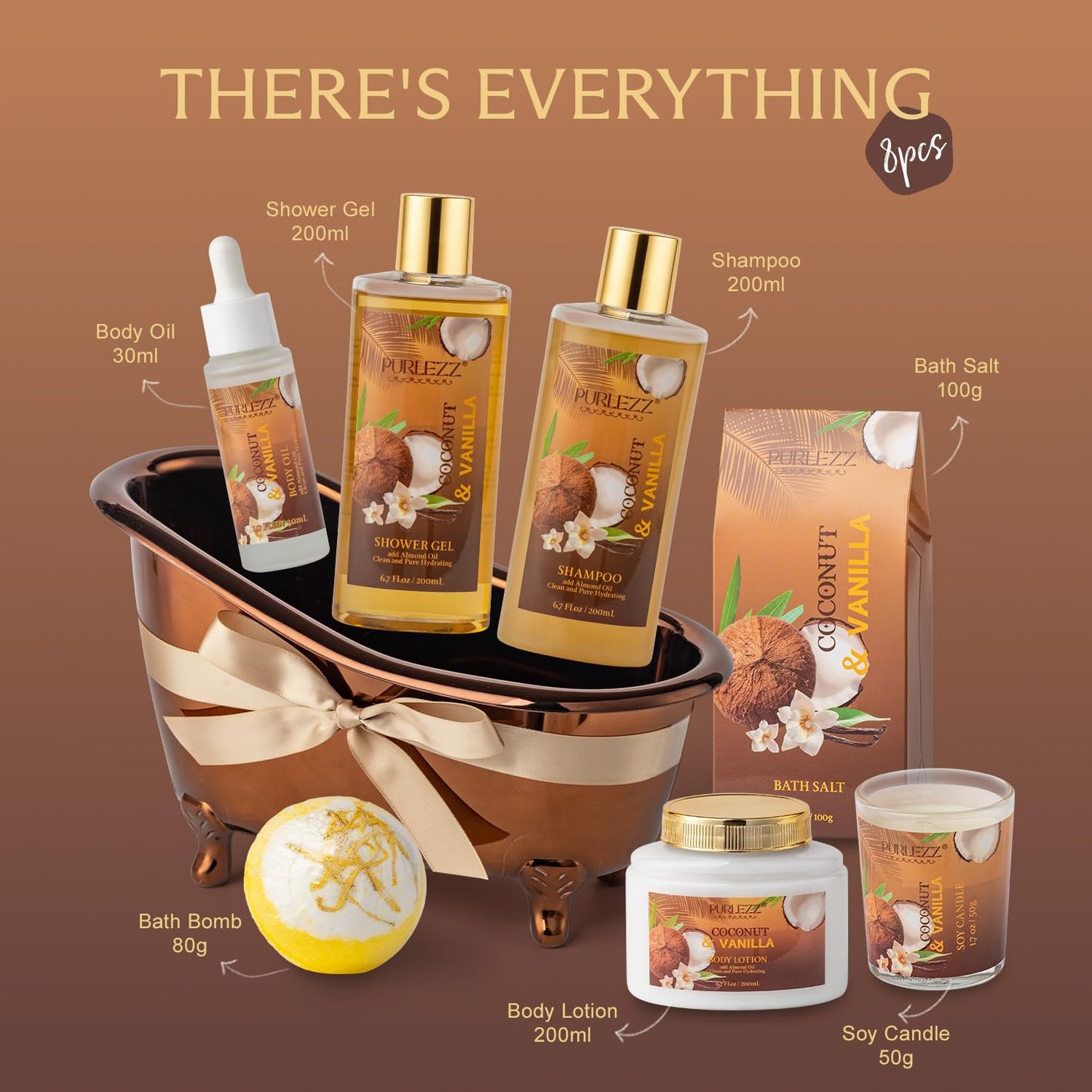 Coconut & Vanilla Spa Set - Bday Gifts for Her