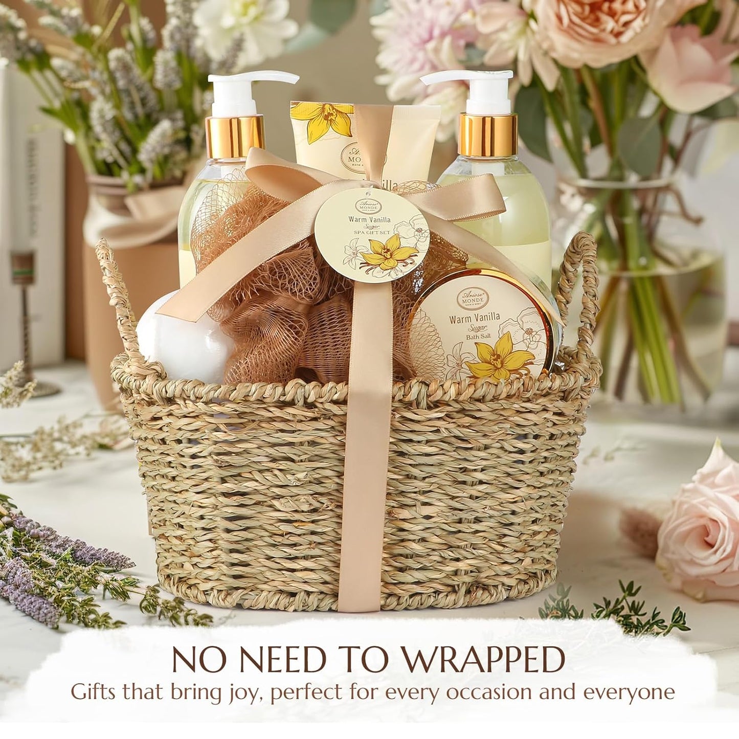 Warm Vanilla Sugar Spa Set - 7pc Shower Gel Bubble Bath - Women Christmas Gifts