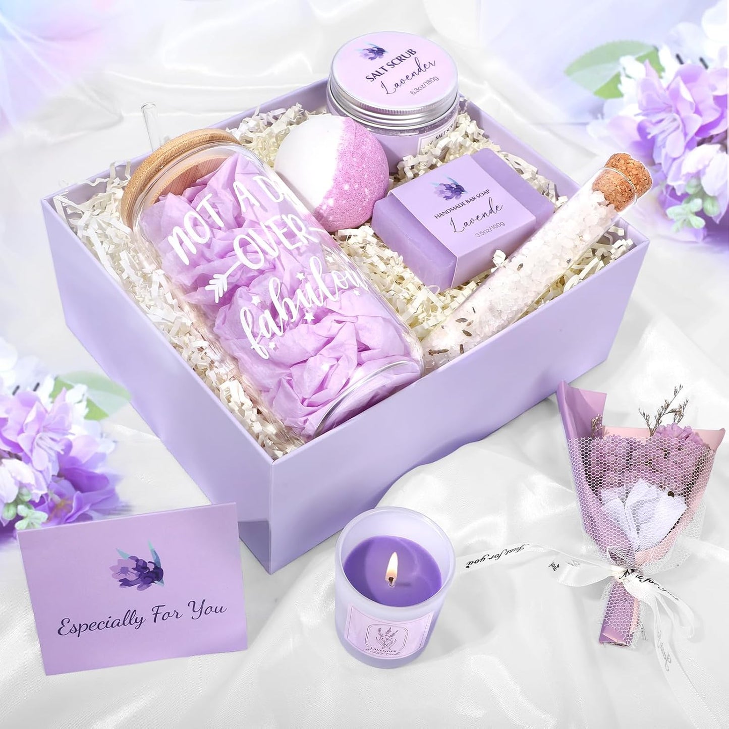 Lavender Spa Gift Basket – Perfect for Mom, Wife & Friends | Birthdays, Mother’s Day & Self Care