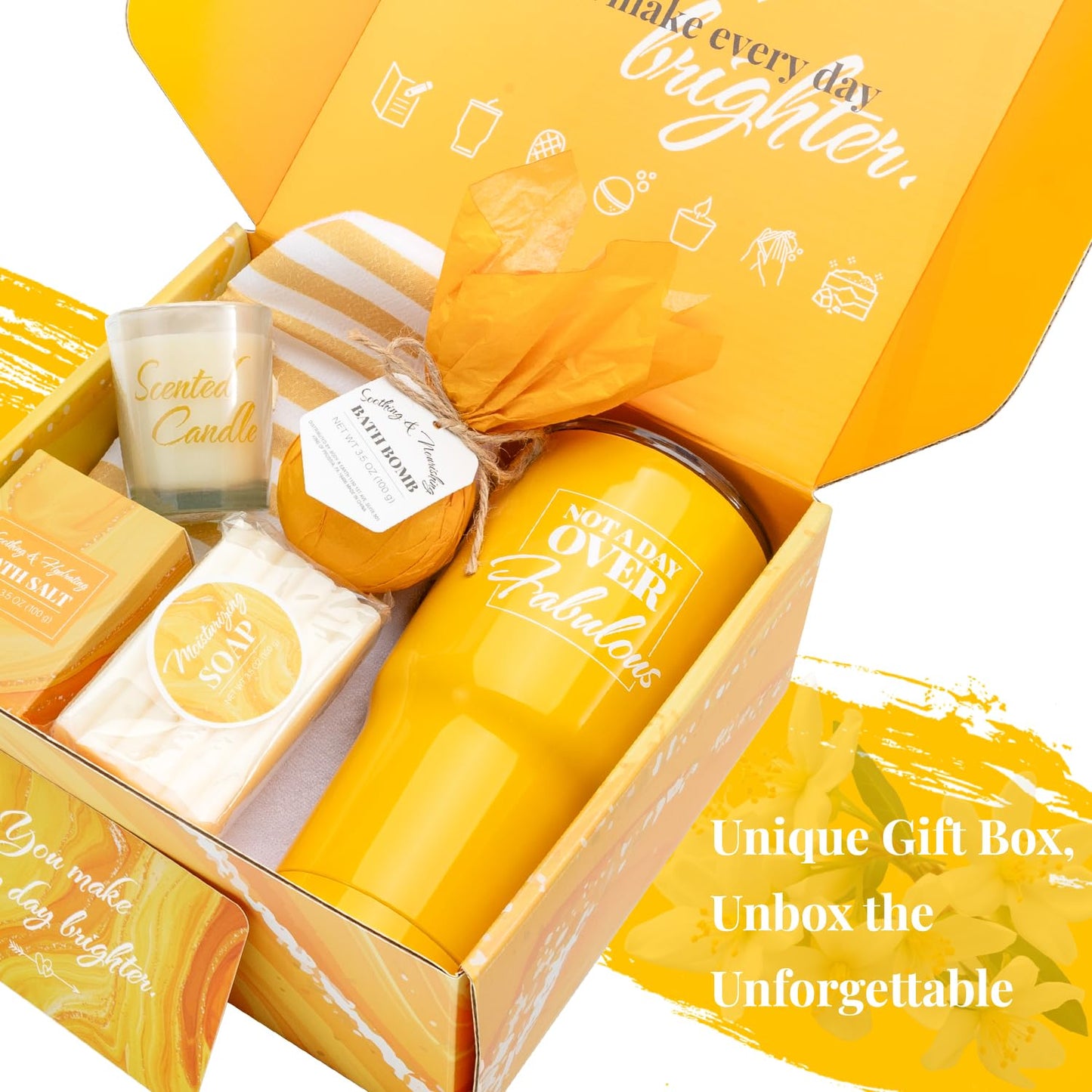 Vanilla Spa Gift Set – 8 - Piece with Fabulous Tumbler | Perfect Birthday Present for Mom & Her