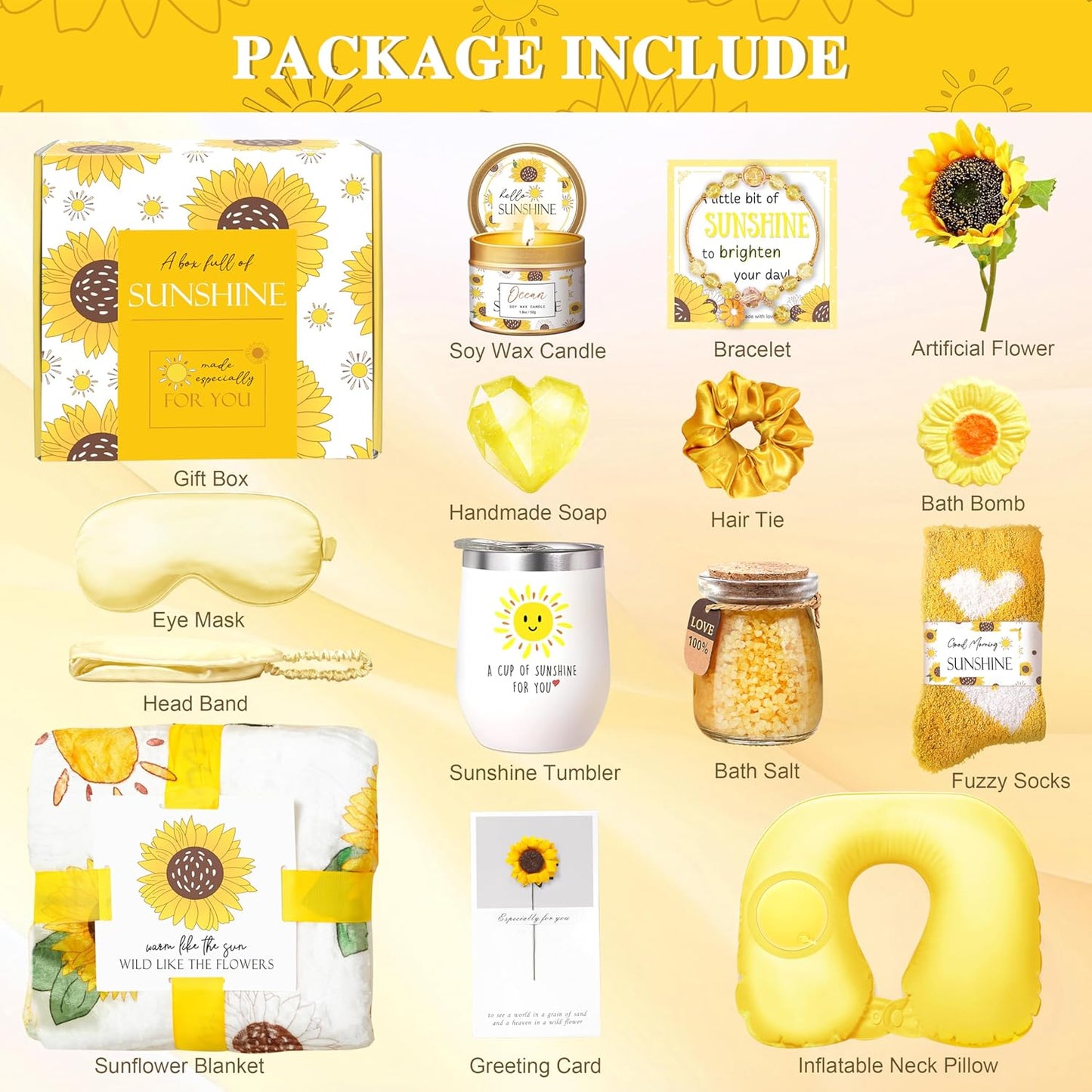 Sunflower Gift Set – Perfect Birthday & Get Well Present for Mom & Grandma