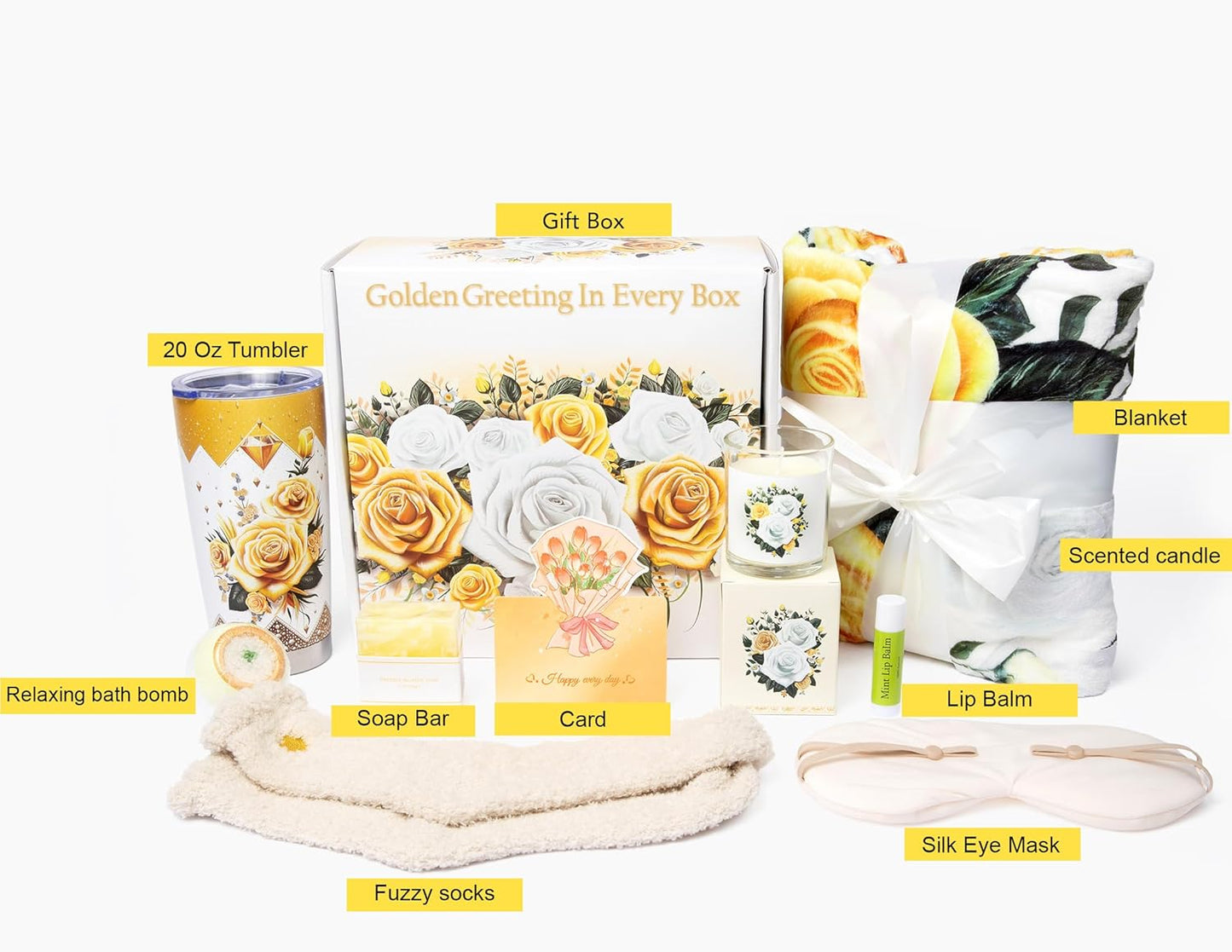 9 - Piece Self Care Kit – Perfect Birthday, Get Well & Thank You Gifts for Mom, Wife & Girlfriend