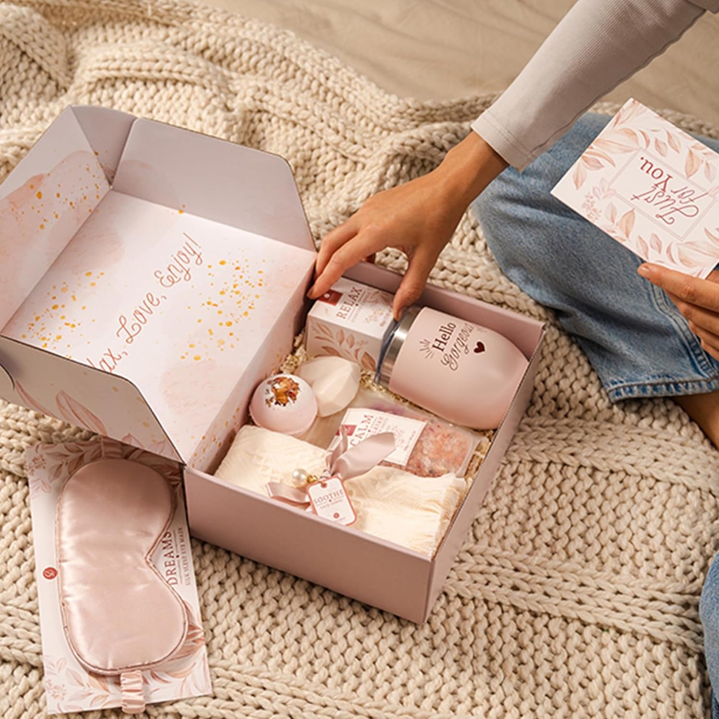 8 - Piece Spa Gift Basket – Perfect Get Well & Self Care Present for Mom, Sister & Friends