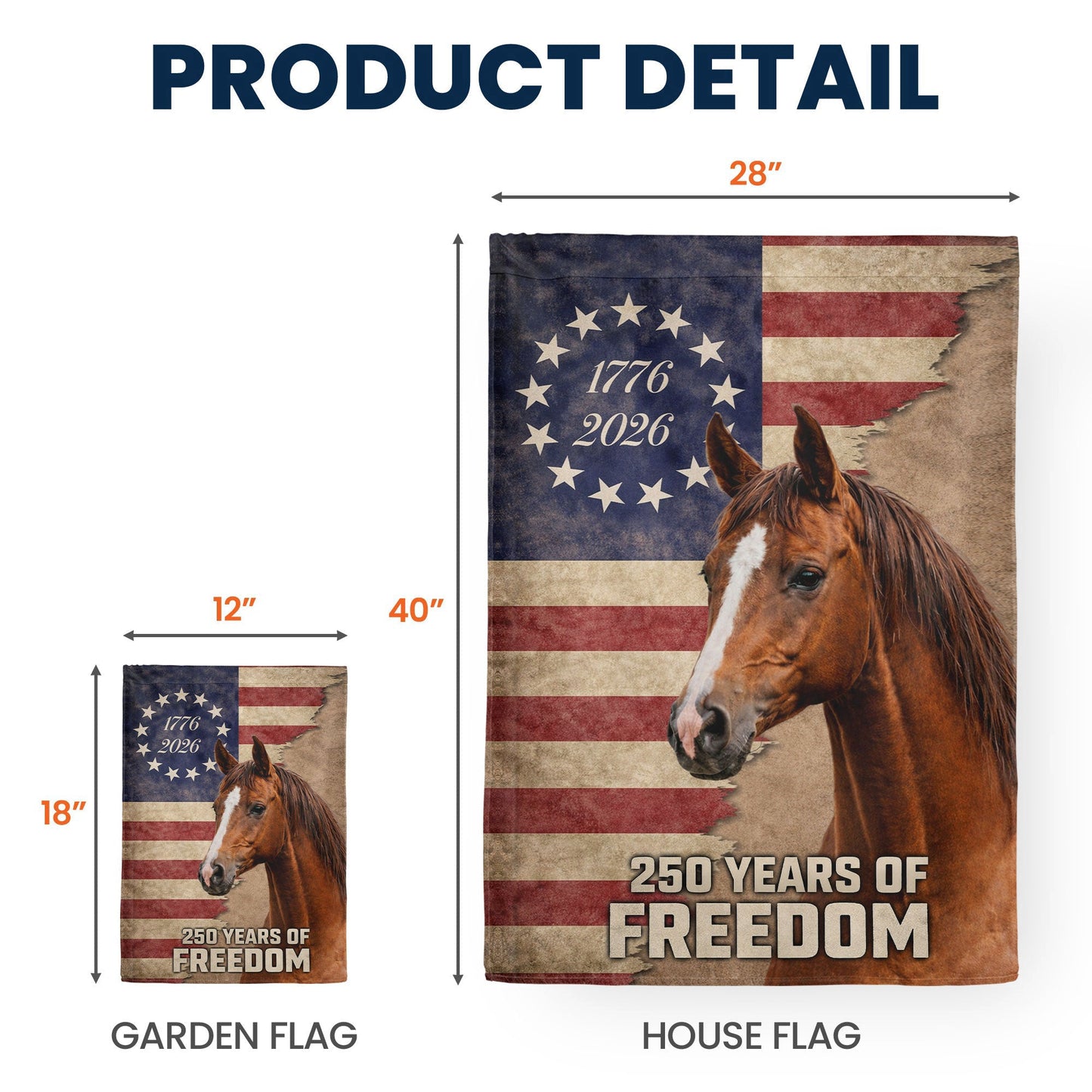 250 Years Horse American - Flag