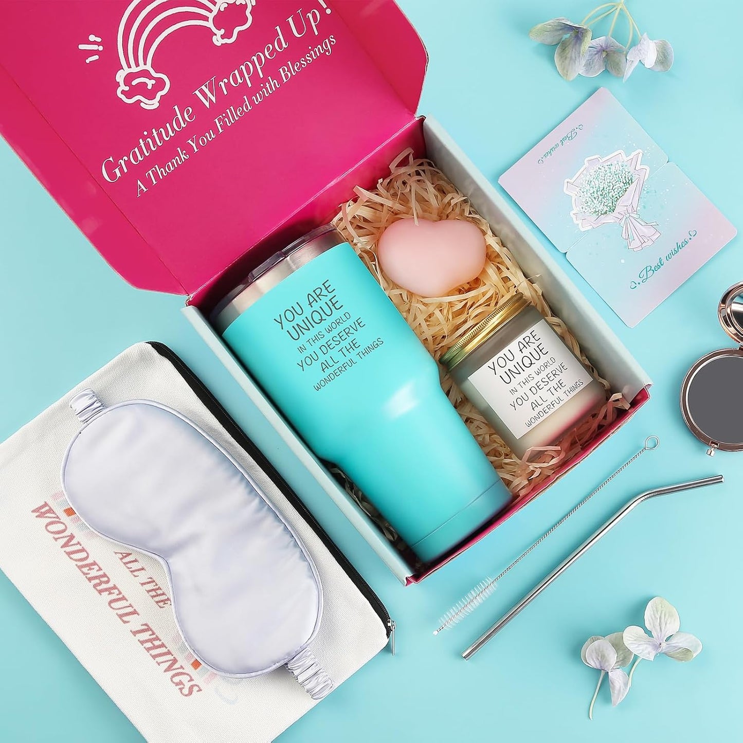 30oz Tumbler Self Care Basket – Perfect Birthday & Get Well Gifts for Women (Mom, Sister & Friends)