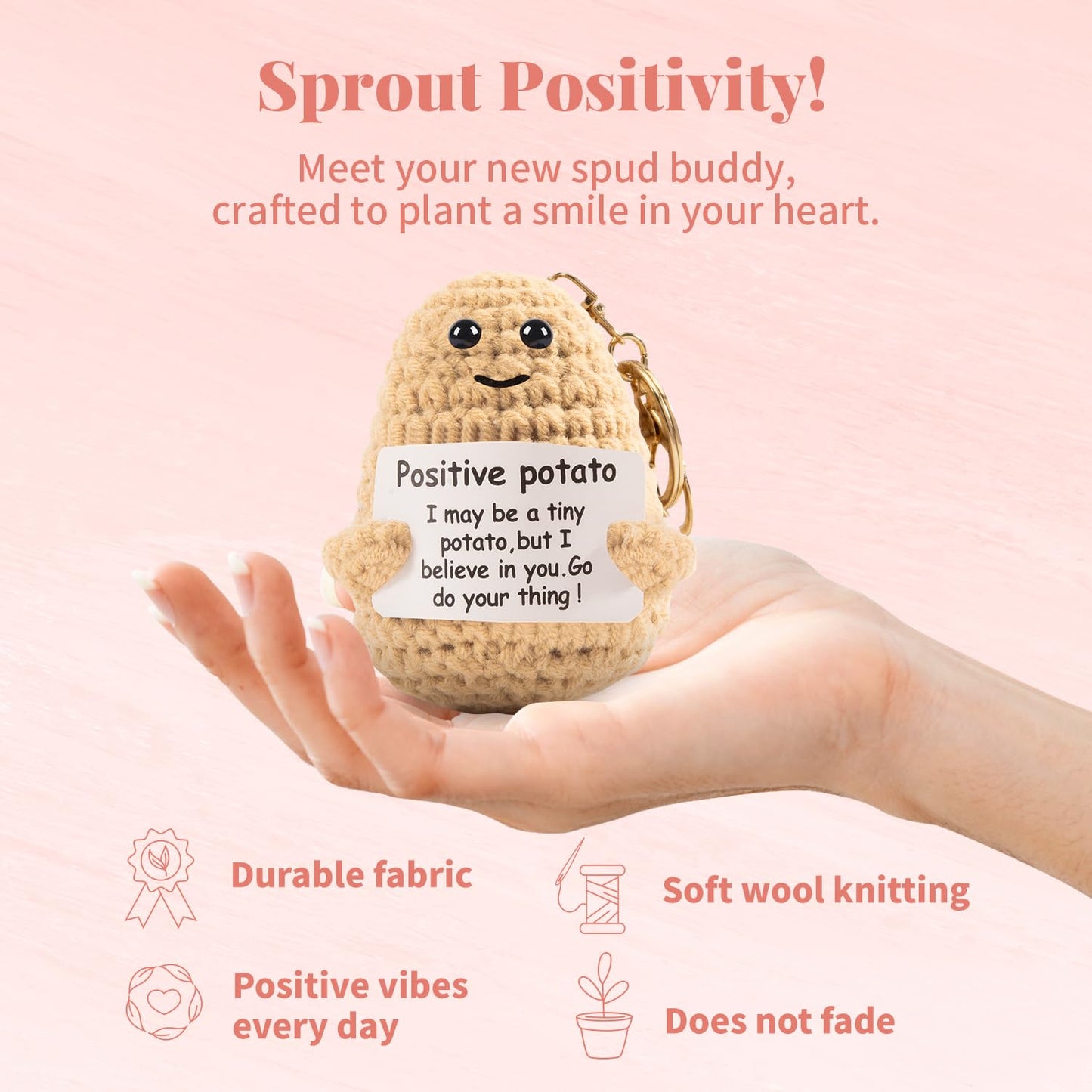 Positive Potato Dolls Self Care Set – Unique Birthday Gift for Mom & Women (Crochet & Positivity)
