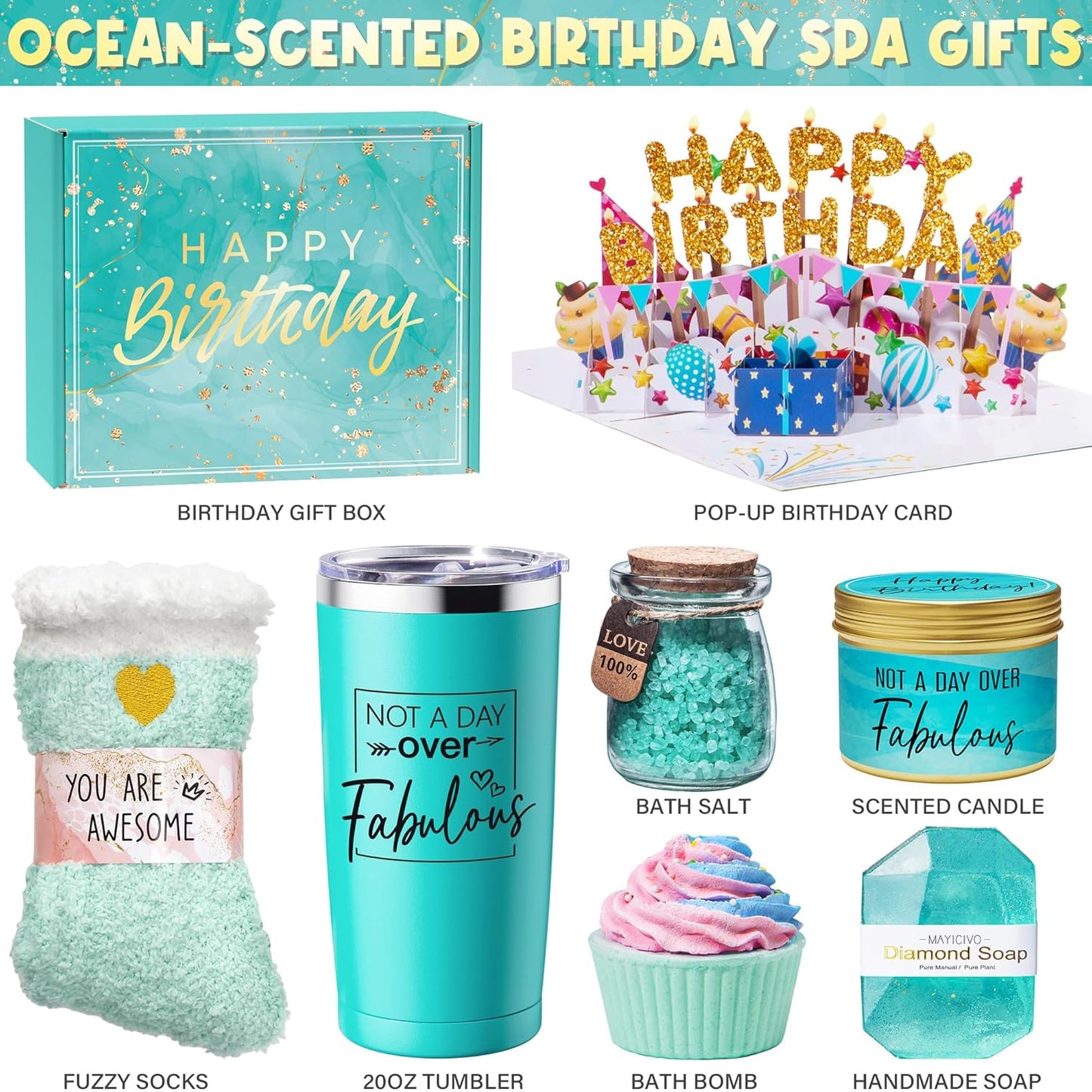 Ocean Spa Gift Basket – Perfect Birthday Present for Mom, Wife & Friends