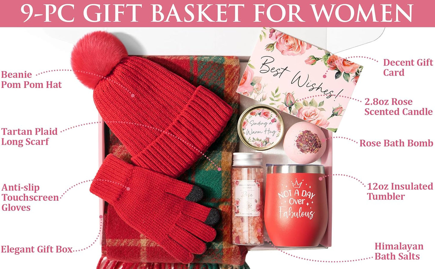 Winter Spa Gift Basket – Perfect Birthday & Mother’s Day Present for Women, Mom & Friends