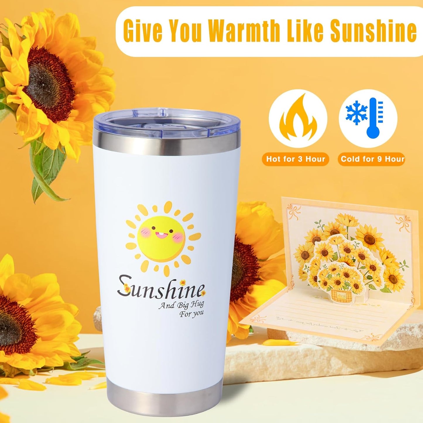 Sunshine Care Package – 11 - Piece Sunflower Gifts for Her (Get Well, Birthdays & CHEER HER UP!)