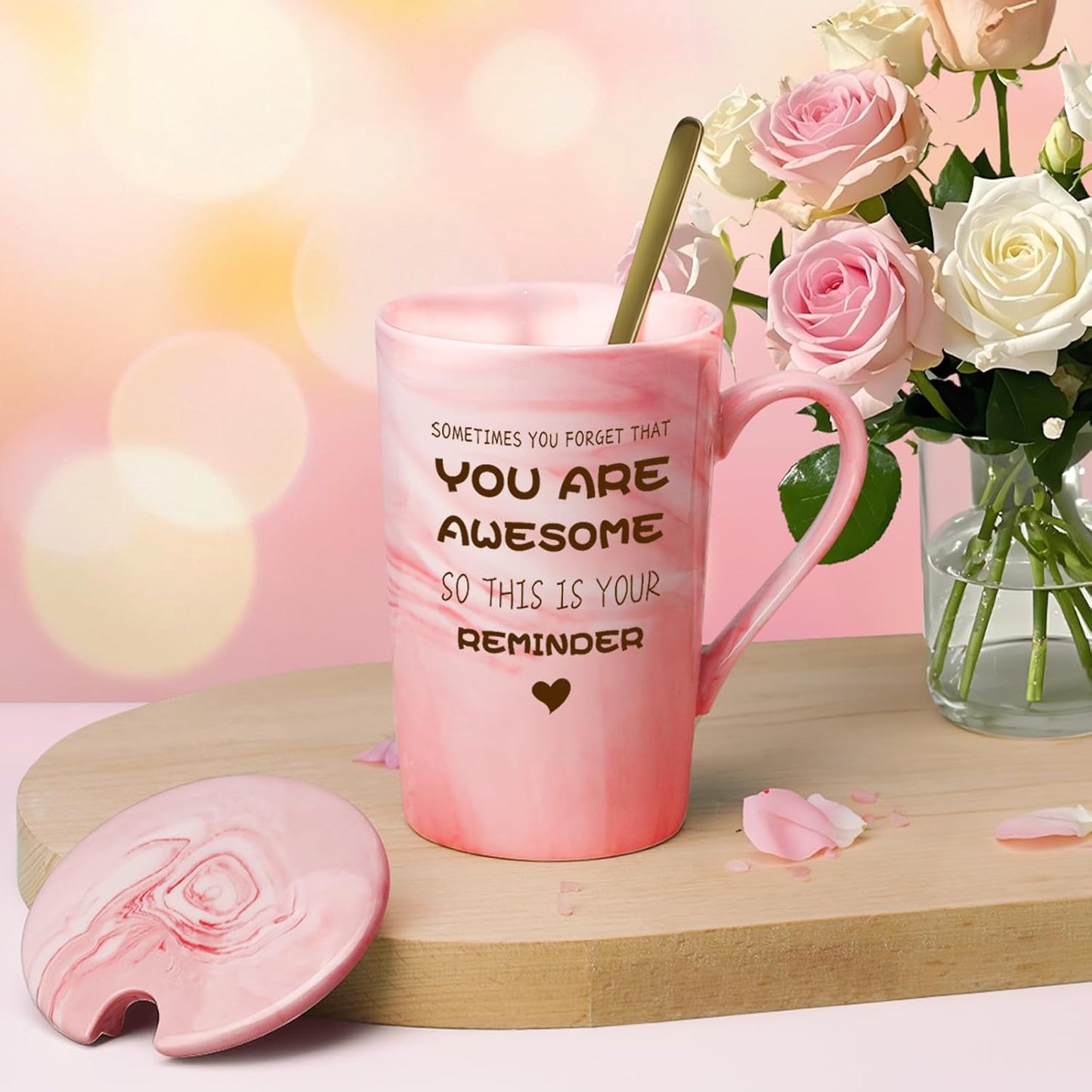 Pink Rose Spa Basket - Women Mom Wife Gifts - Birthday Christmas