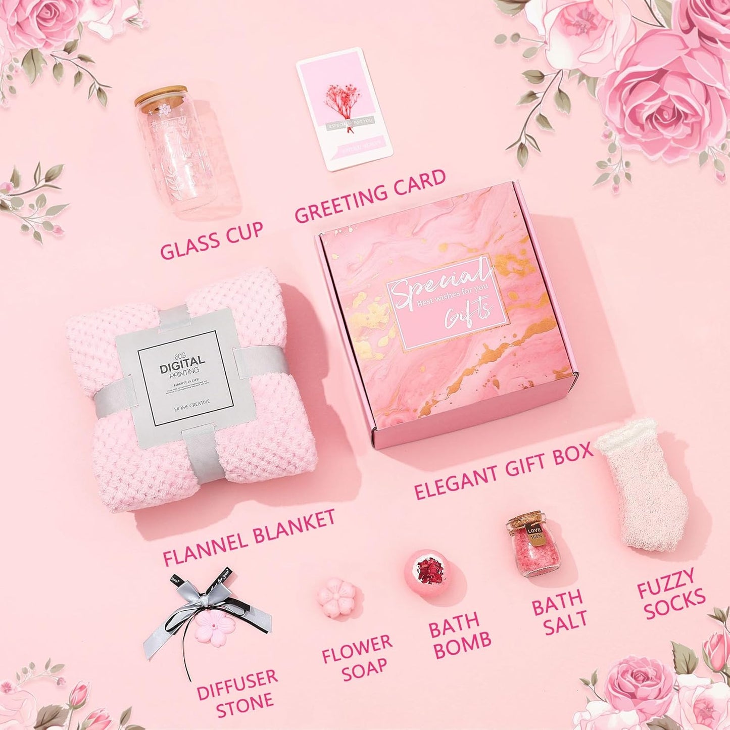 Self-Care Spa Set - Bday & Mom’s Day Gifts for Her (Relaxing Kit)