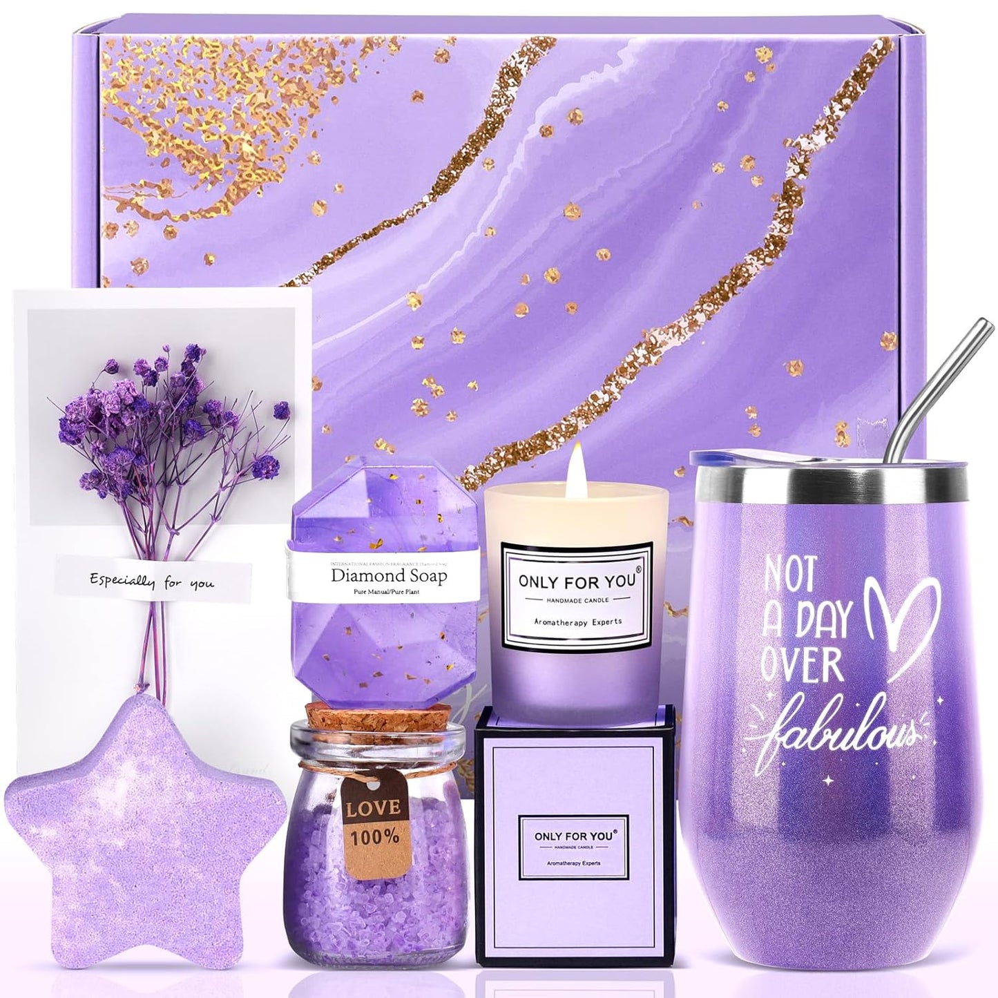 Lavender Spa Gift Set – Perfect Birthday & Christmas Present for Mom, Wife & Friends