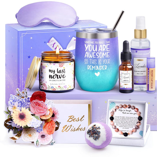 11pcs Lavender Self - Care Set – Ideal Birthday Gift for Mom, Wife & Friends
