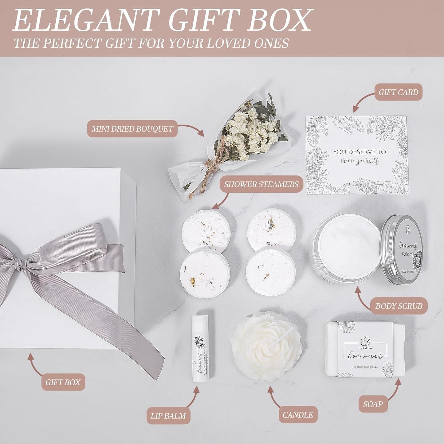 Coconut Lavender Spa Set - Mom’s Day & Bday Gifts for Her