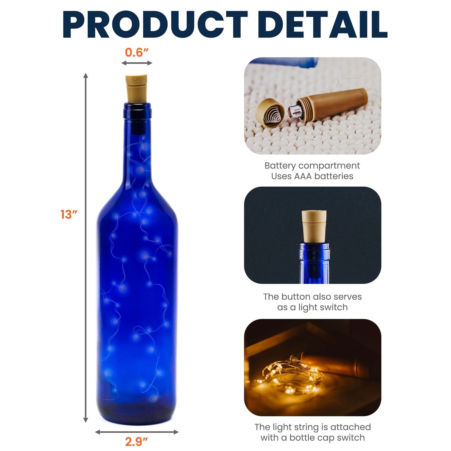 A Girl With Her Dog - Personalized Blue Bottle Lamp