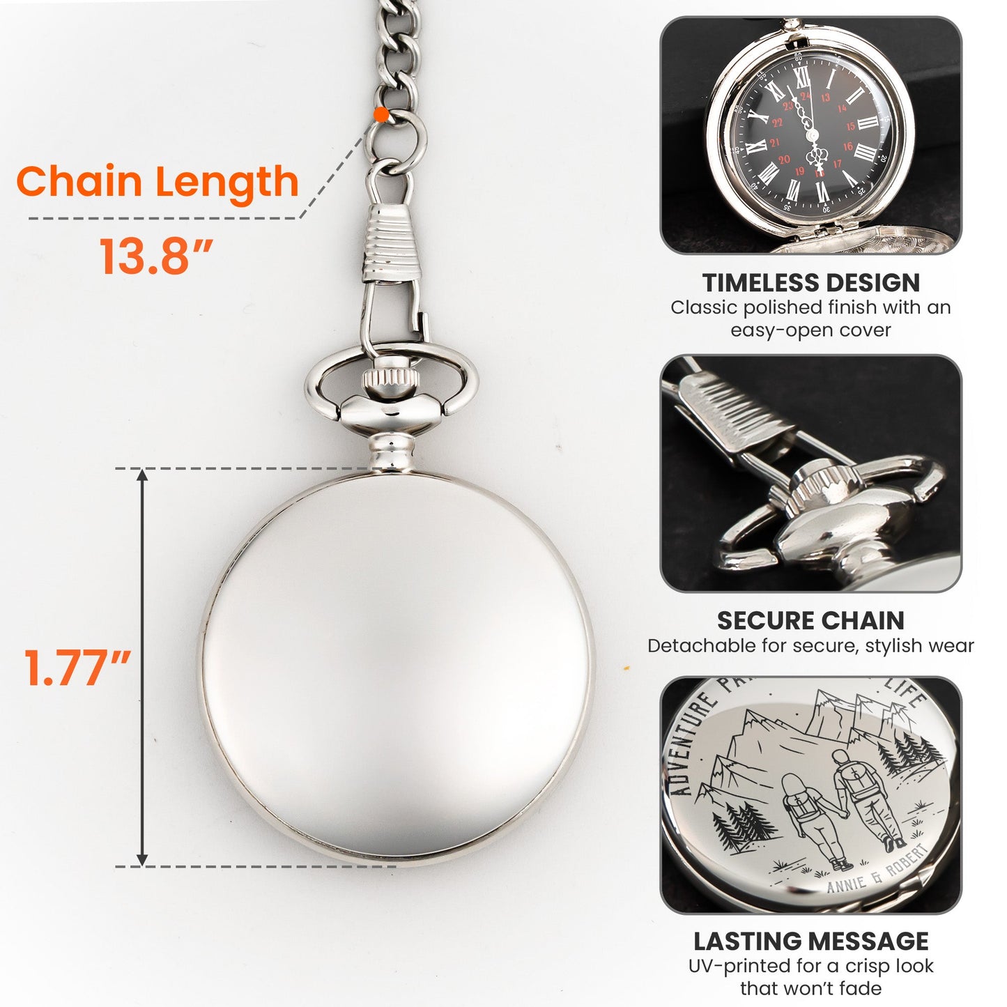 Adventure Partners For Life Camping Couple - Personalized Pocket Watch