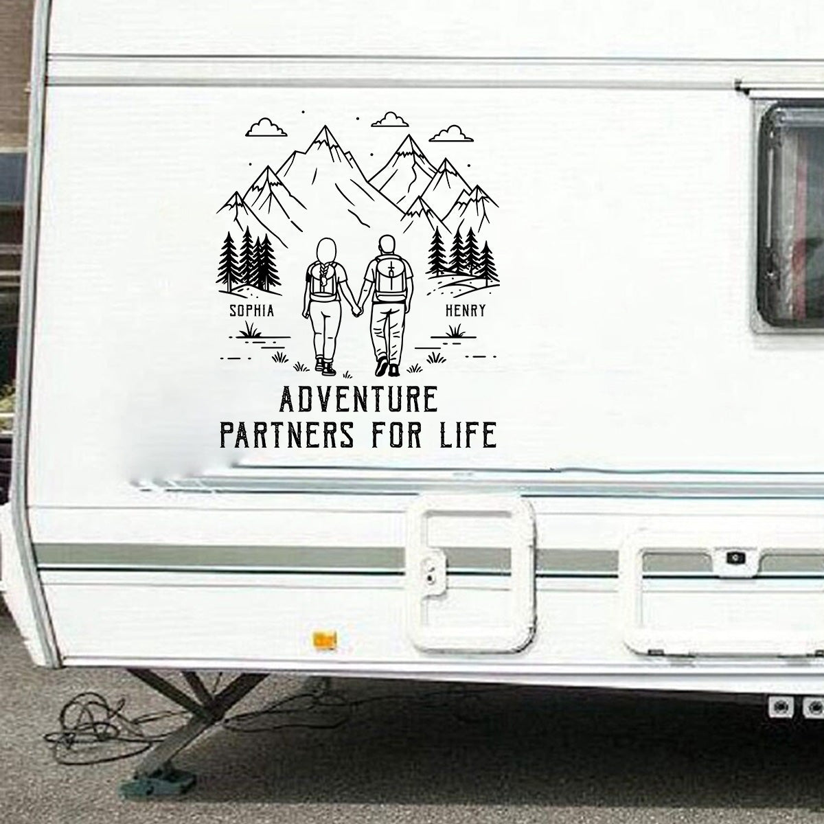 Adventure Partners For Life Camping Couple - Personalized RV Decal