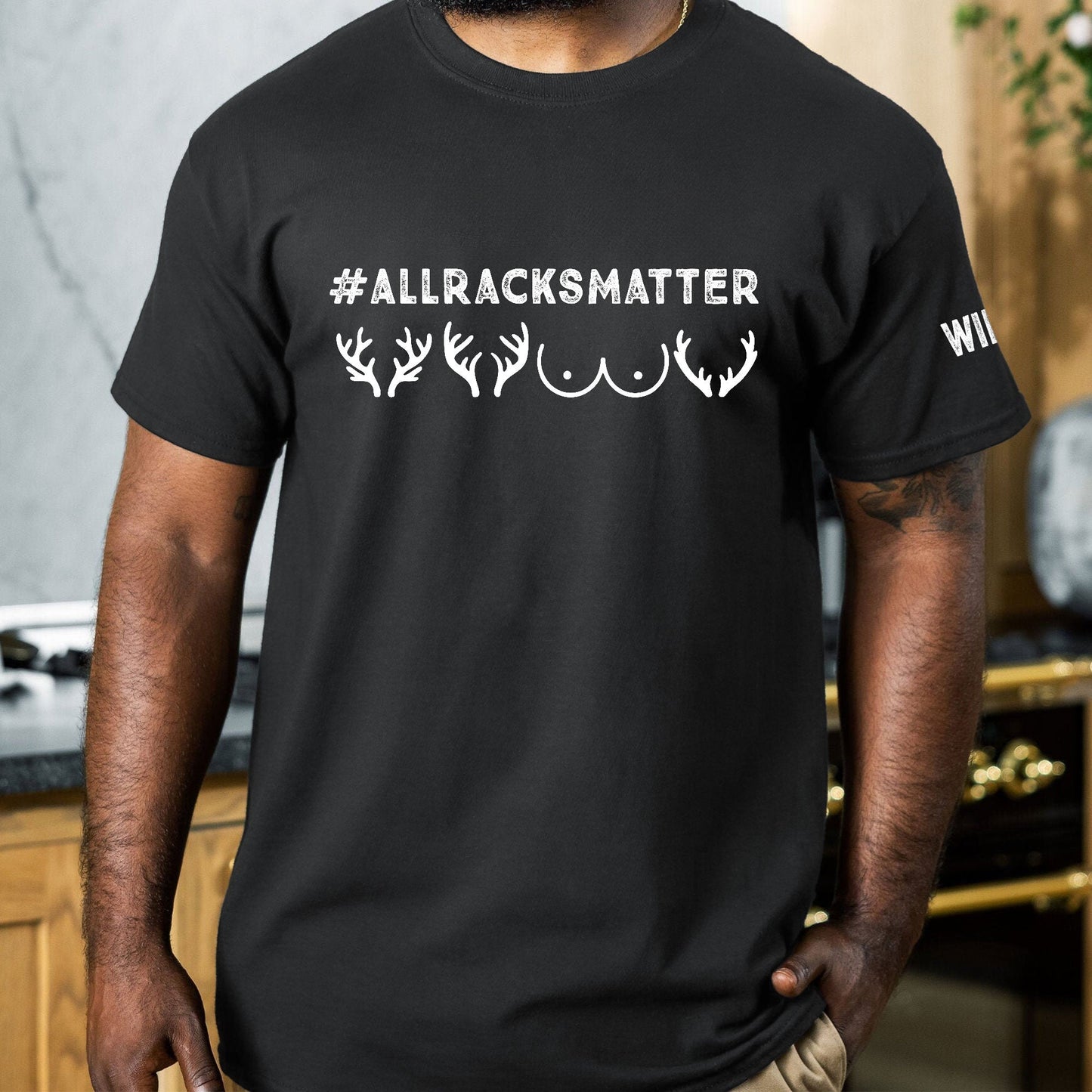 All Racks Matter Custom Name On Sleeve - Gifts For Hunters, Husband, Men - Personalized Shirt