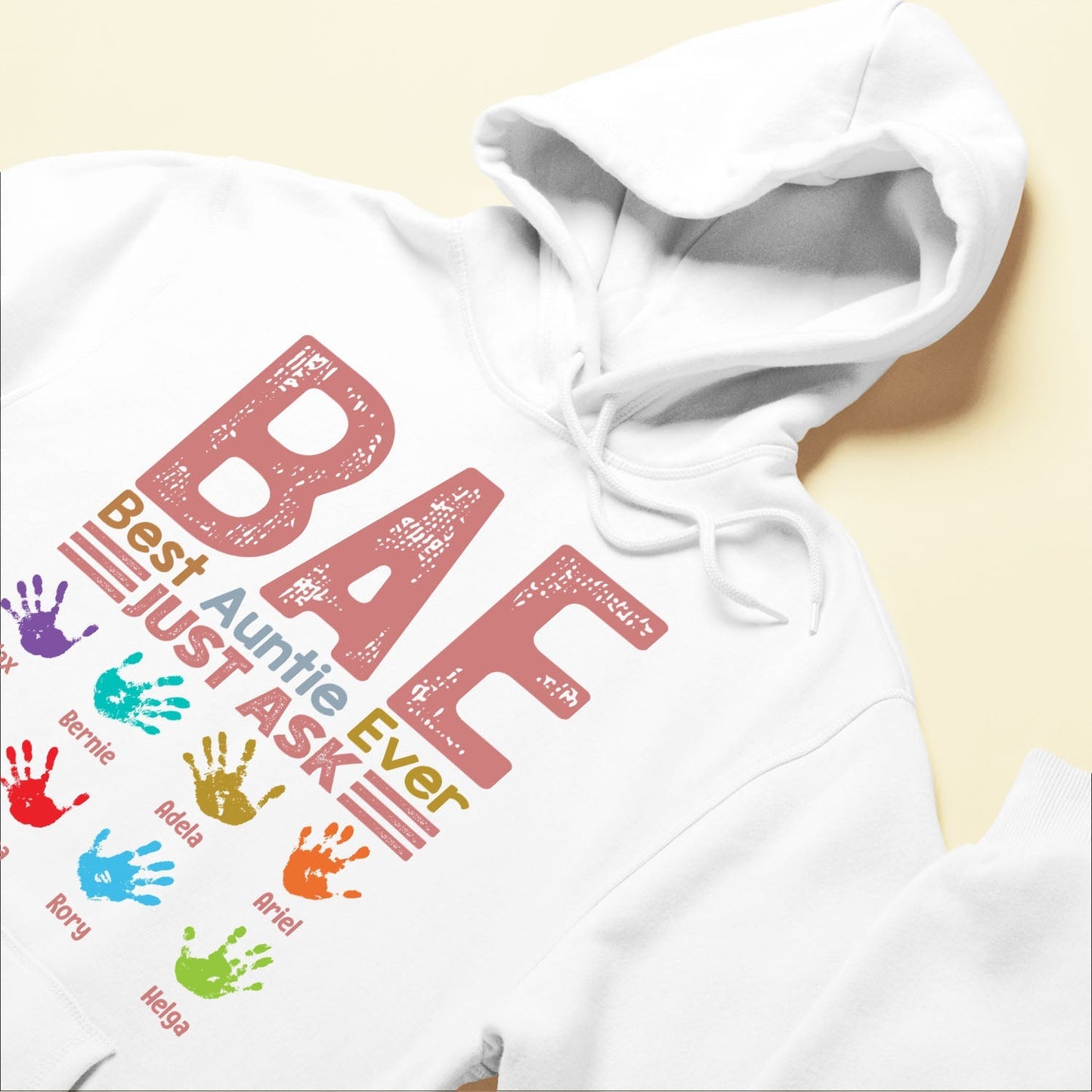 B.A.E Best Auntie Ever Handprints - Personalized Shirt - Gift For Aunts