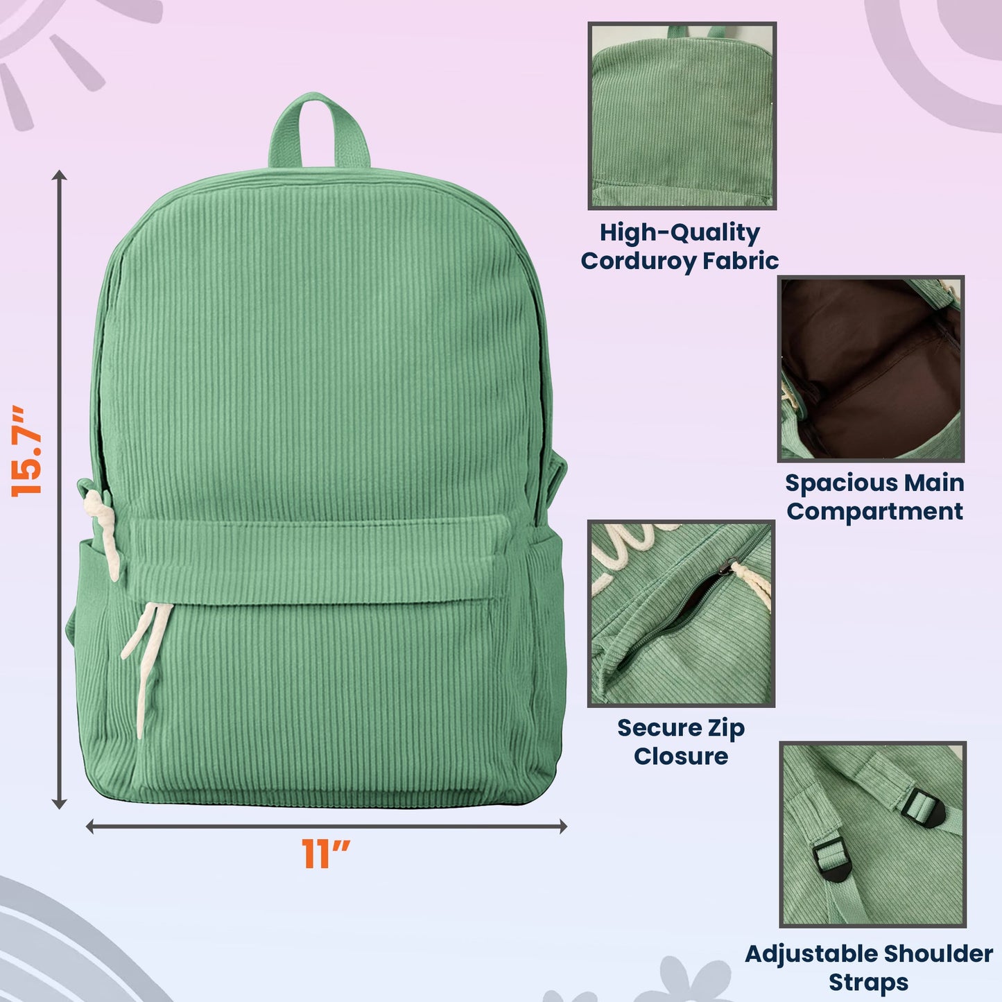 Back To School Gift For Boy Girl Kids Embroidered Style - Personalized Kid Backpack