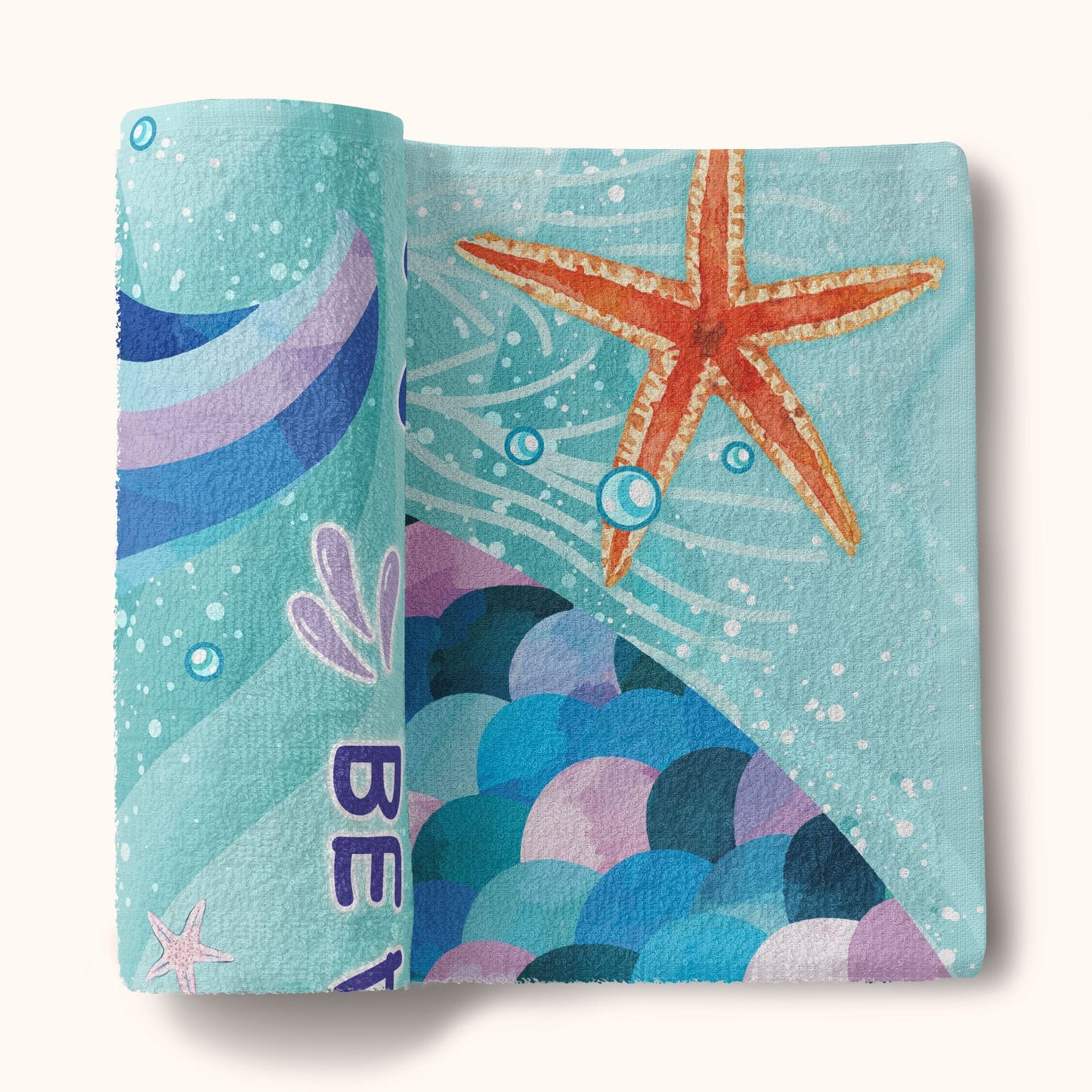 Be A Mermaid & Make Waves - Personalized Beach Towel