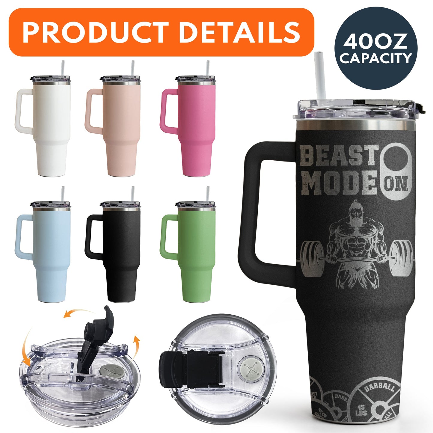 Beast Mode On - Personalized 40oz Tumbler