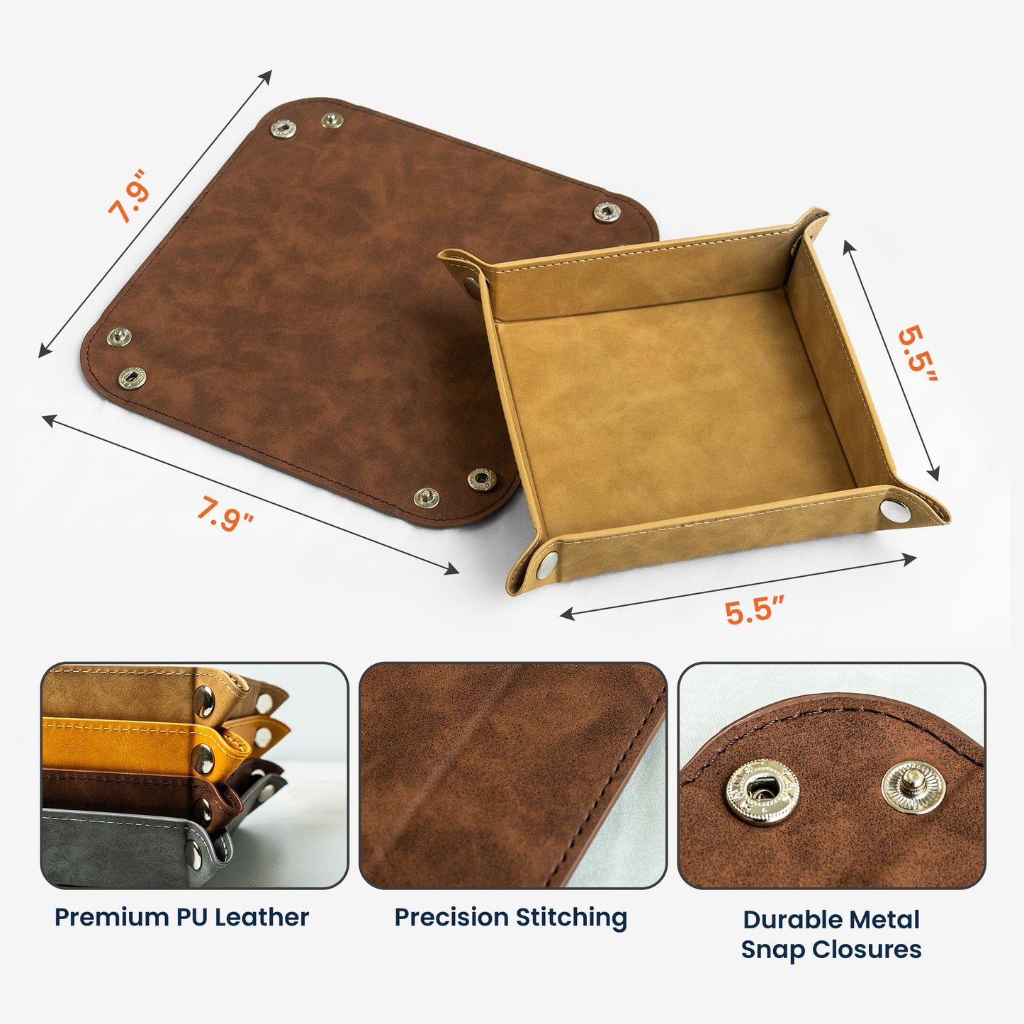 Believe In Yourself Gift For Son Grandson - Personalized Leather Valet Tray