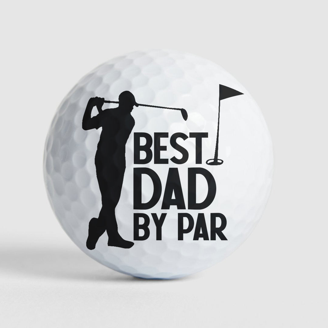 Best Dad By Par Grandpa Papa Husband Golf Gift - Personalized Photo Golf Ball