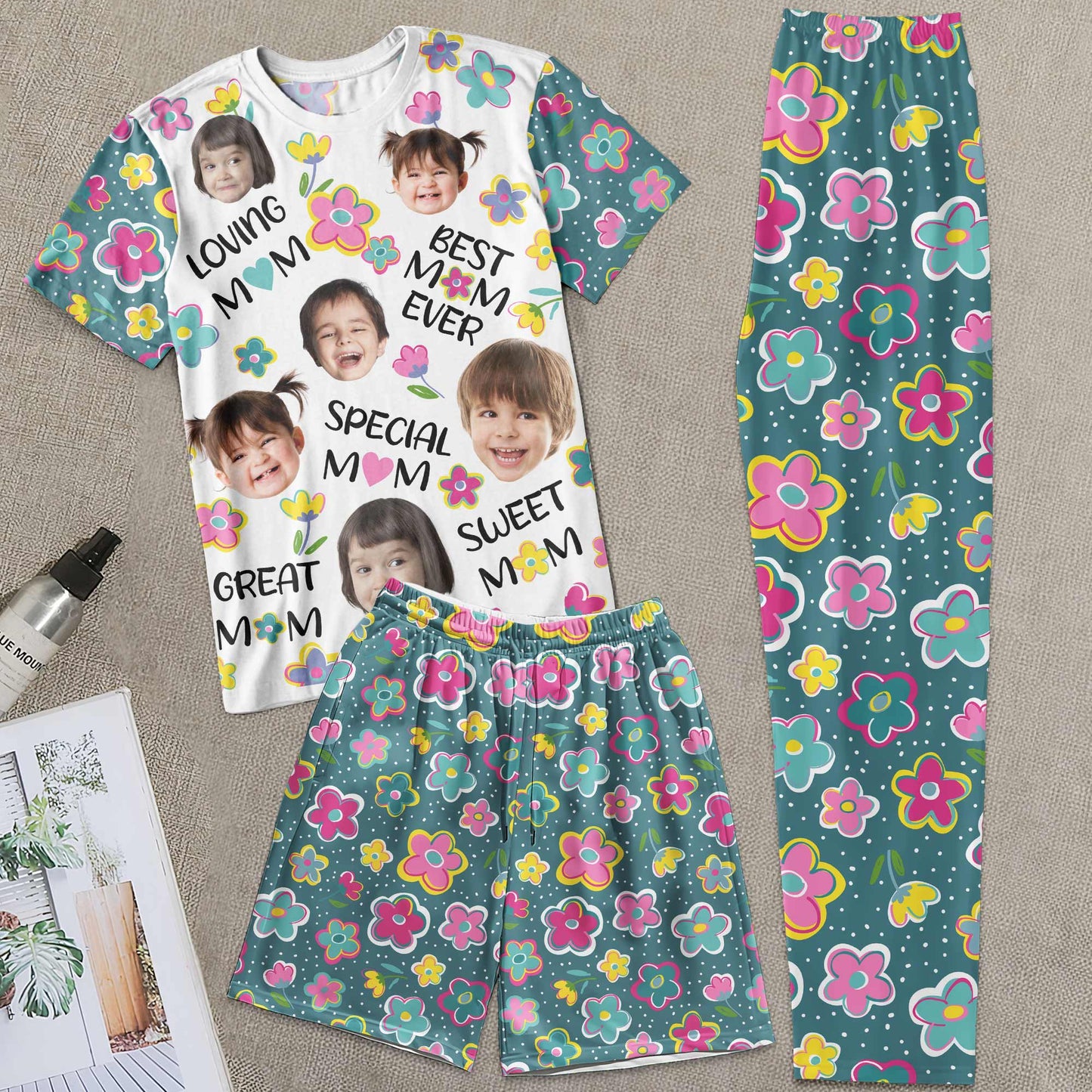 Best Mom Ever - Personalized Photo Pajama Shorts Set
