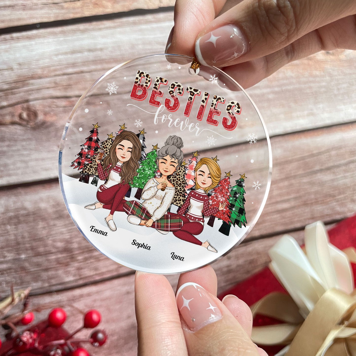Besties Forever Friendship Gift - Personalized Acrylic Ornament