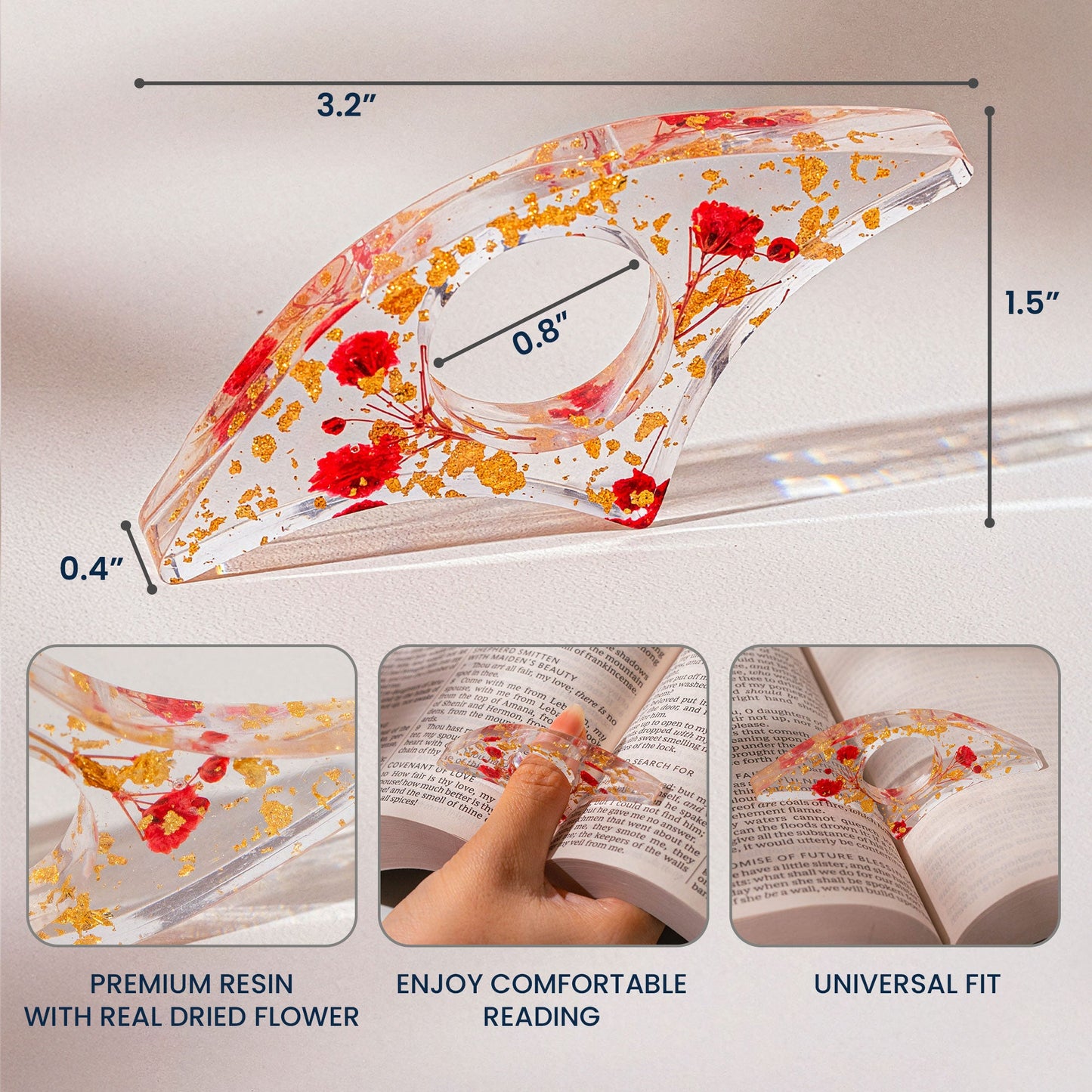Birth Flower Book Lover - Resin Book Page Holder