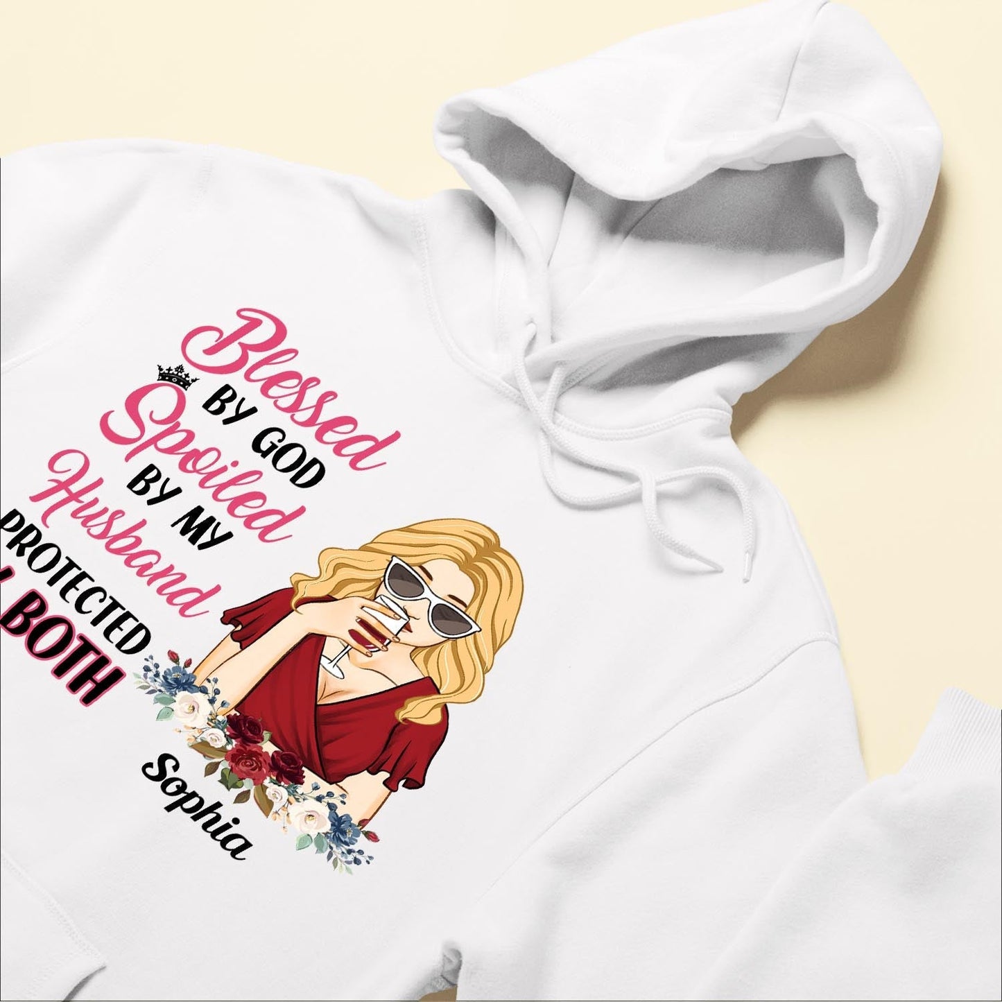 Blessed By God , Spoiled By My Husband - Personalized Shirt - Anniversary, Valentine's Day Gift For Wife