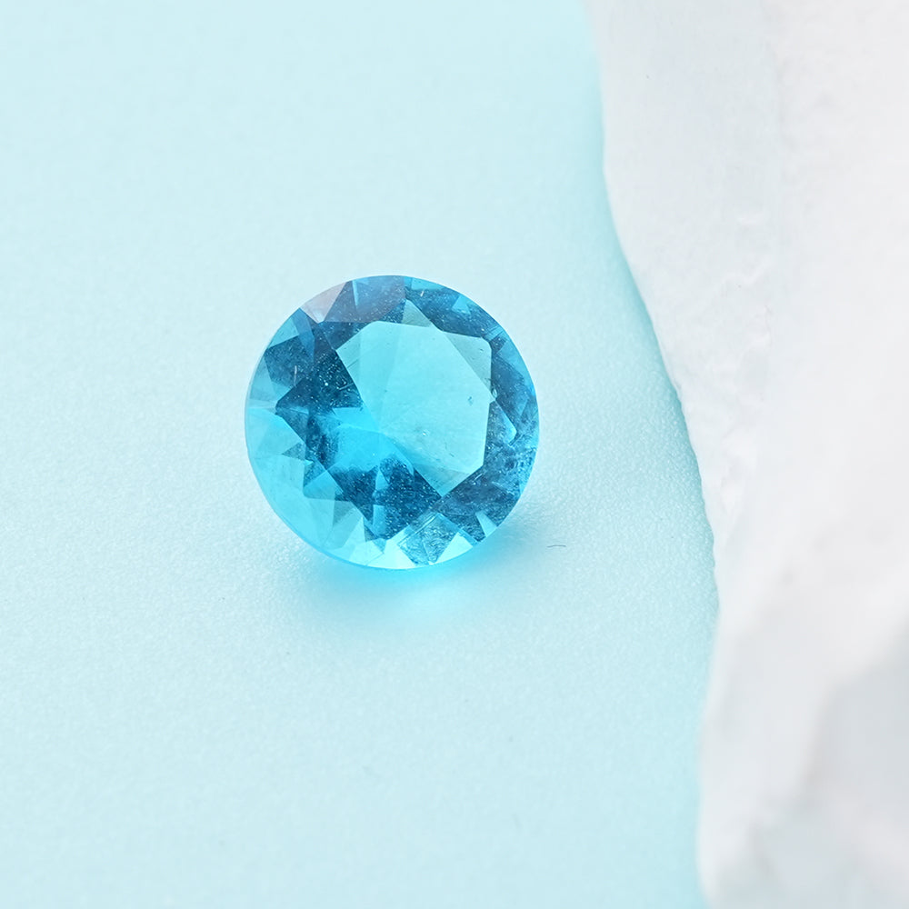 UIONEN Round Cut Aquamarine Blue Gemstones for Jewelry Making & DIY Crafts