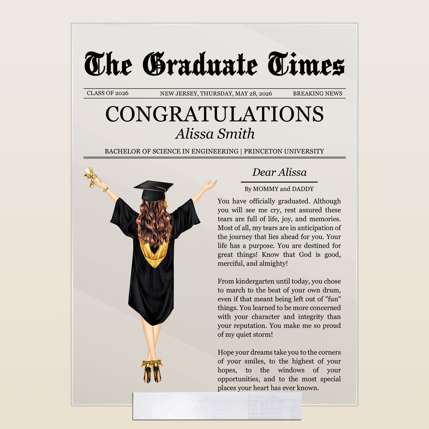 You Have Officially Graduated - Personalized Acrylic Plaque