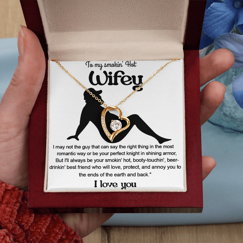 A Funny "I Love You" Gift for Your Wifey-Forever love Necklace