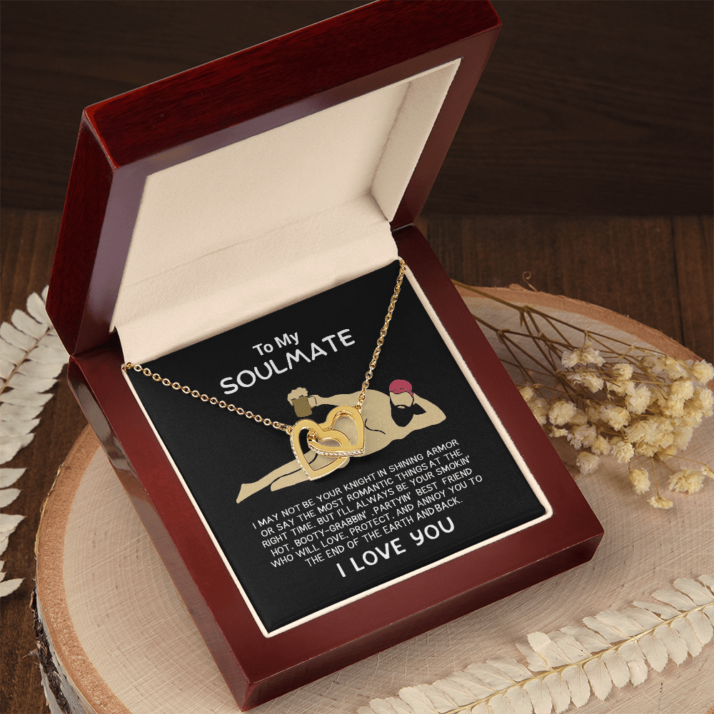 Funny Gift for Your Soulmate-Interlocking Heart Necklace-To My Smokin' Hot Soulmate Gift
