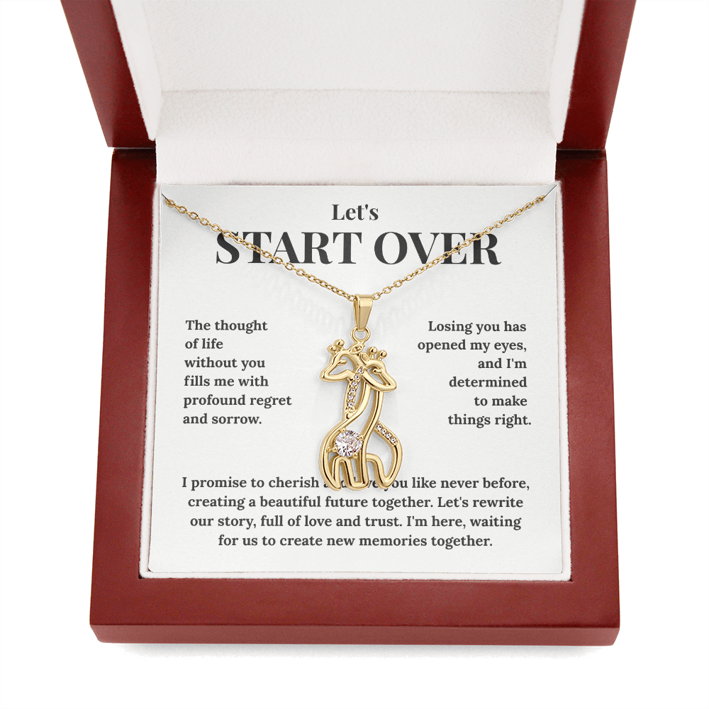 "Rewrite Our Story" Giraffe Necklace - Romantic Reconciliation Gift to Win Her Back