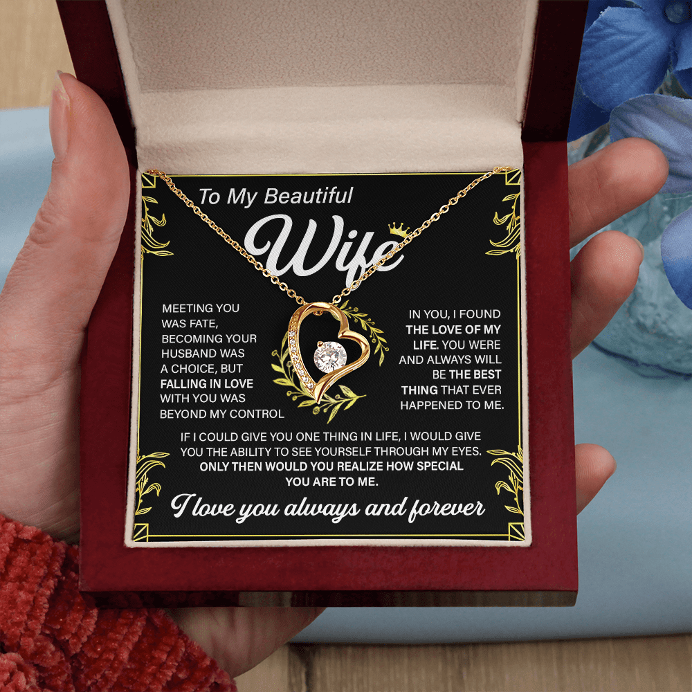 To My Beautiful Wife-Forever love Necklace-"Love of My Life"