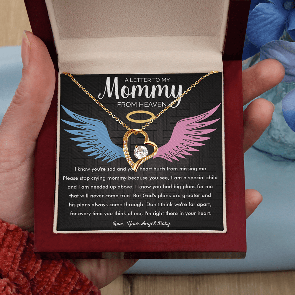 To My Mommy in Heaven-Forever Love Necklace-Memorial Necklace