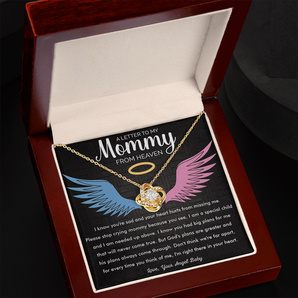 To My Mommy in Heaven-Love Knot Necklace-Memorial Necklace